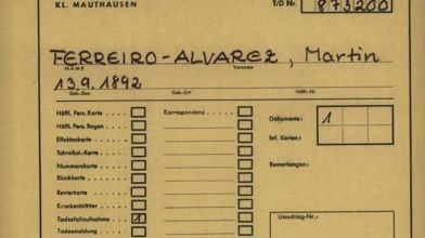 6. Certificado de defunción de Martiño Ferreiro (Mauthausen, 1941).