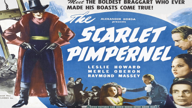 Un cartel da película “A Pimpinela Escarlata”, producida por Alexander Korda en 1934 Un cartel da película “A Pimpinela Escarlata”, producida por Alexander Korda en 1934