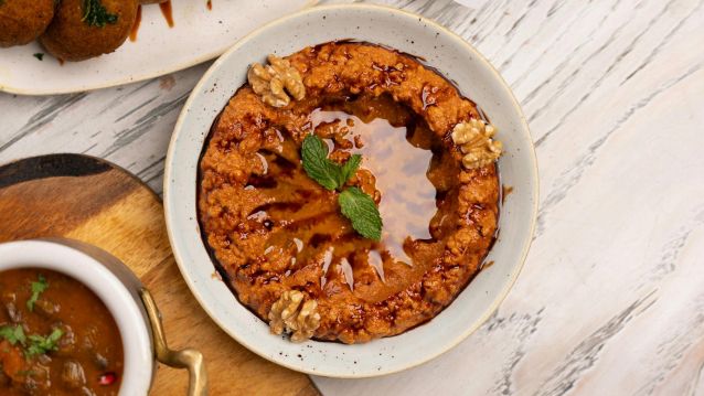 Paté de pementos e noces 'Muhammara' Paté de pementos e noces 'Muhammara'