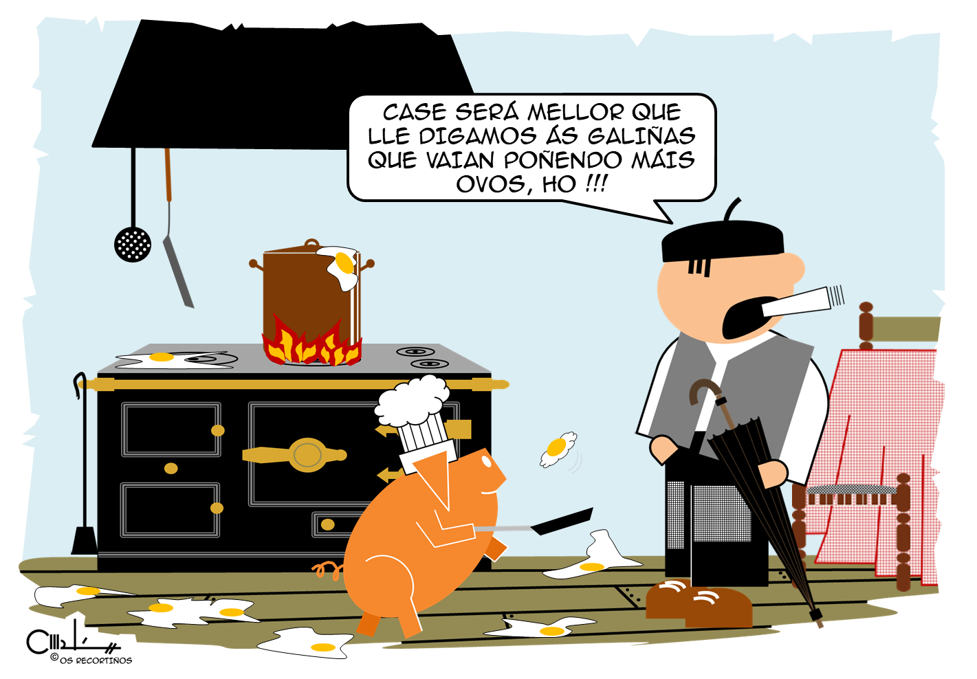 Os recortiños ovos fritos
