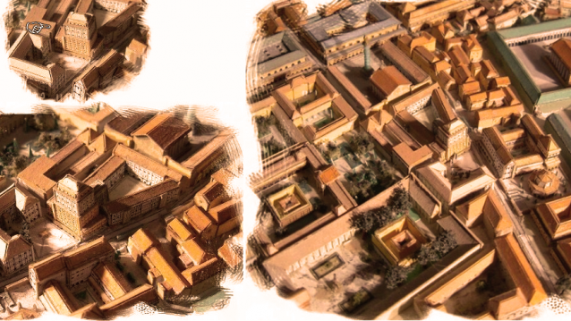 Perspectivas da ínsula Felicles ou de Felicula, nunha maqueta da Roma clásica; situábase preto do Circo Flaminio, na Regio IX