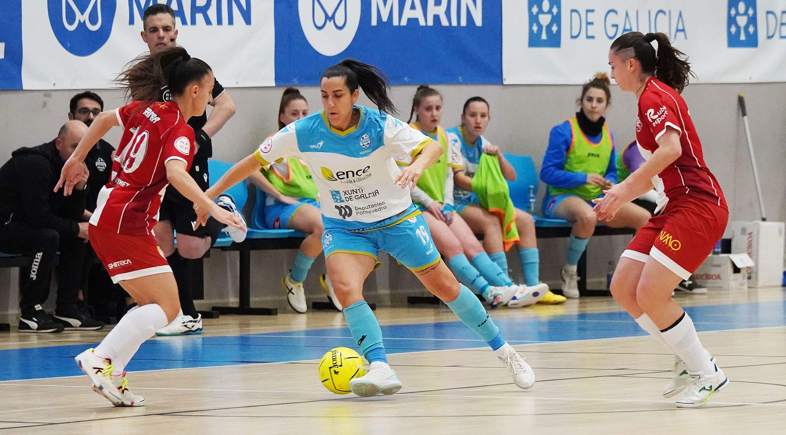 Partido entre el Marín Futsal y el Lainco Rubí en A Raña Partido entre el Marín Futsal y el Lainco Rubí en A Raña