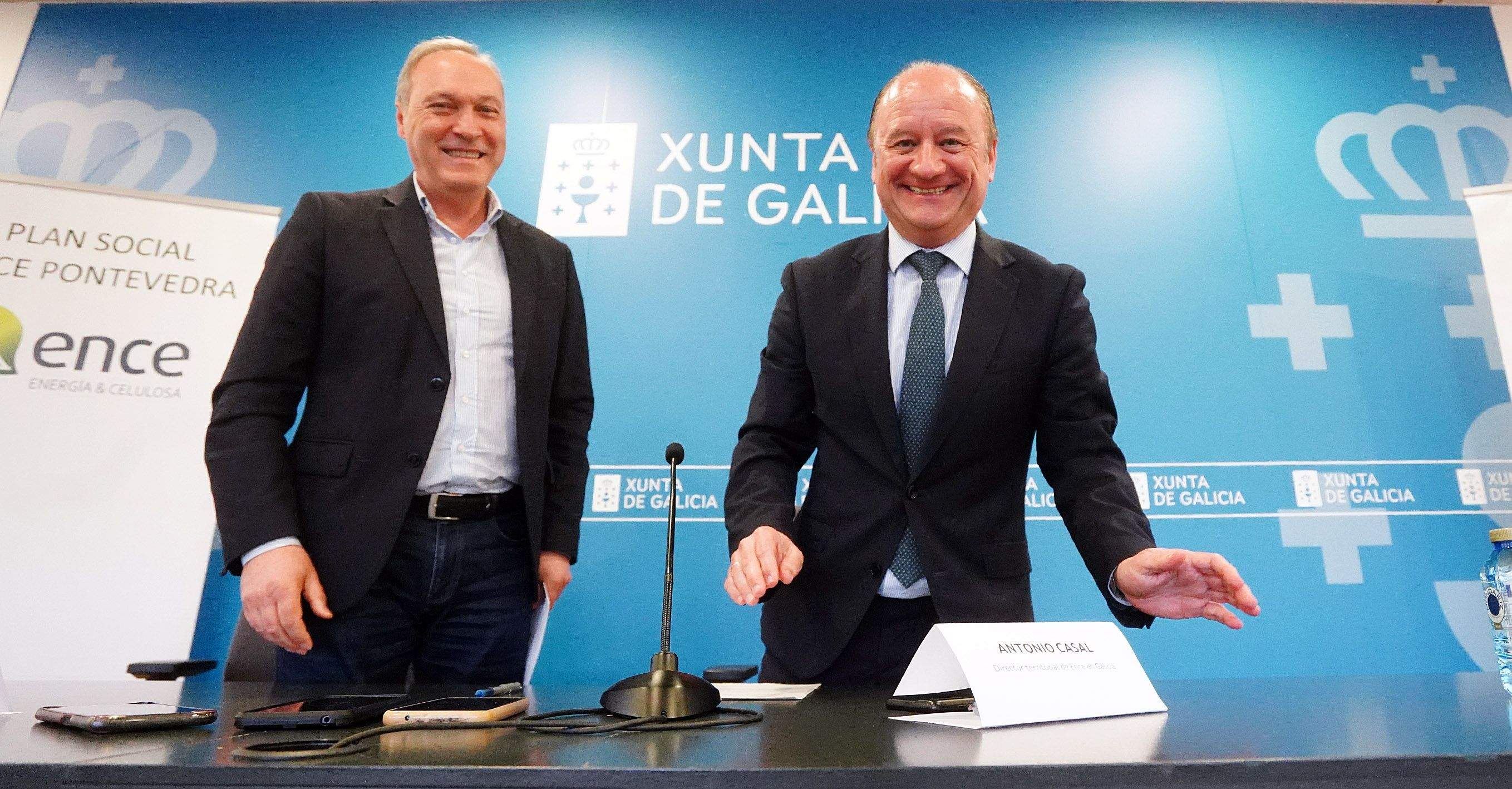 Agustín Reguera e Antonio Casal presentan o Plan Social de Ence
