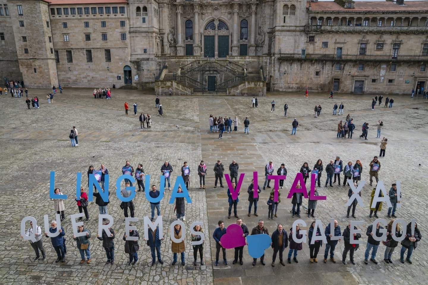 Acto de Queremos Galego na Praza do Obradoiro