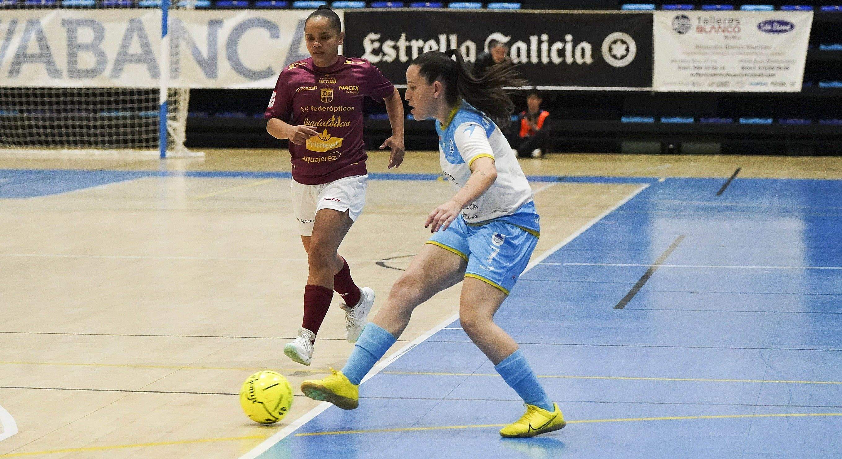 Carolina Bravo, no partido entre o Marín Futsal e o Guadalcacín na Raña