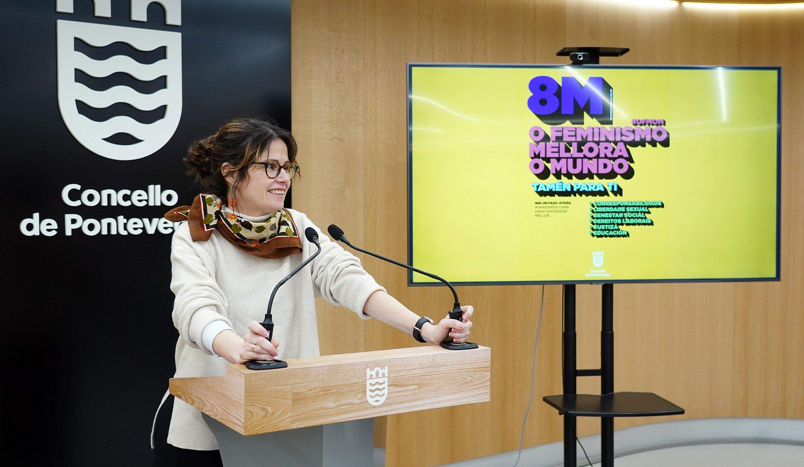 Anabel Gulías presentou a campaña do 8M 2025 en Pontevedra