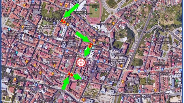Acceso ao Hospital Provincial durante o Desfile