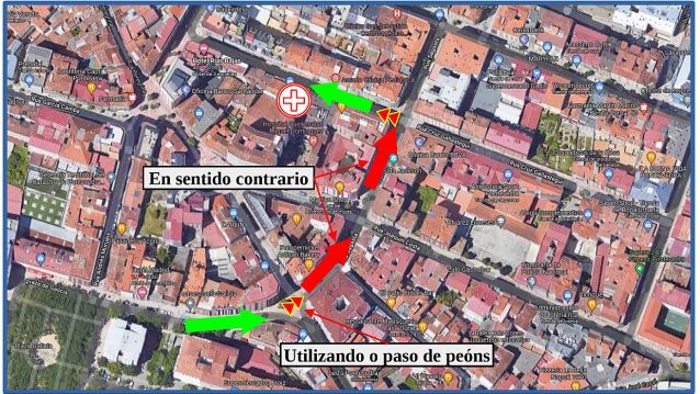 Acceso ao Hospital Quirónsalud durante o Desfile de Entroido
