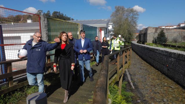 Visita a las obras de la red de saneamiento en el río Lameira Visita a las obras de la red de saneamiento en el río Lameira