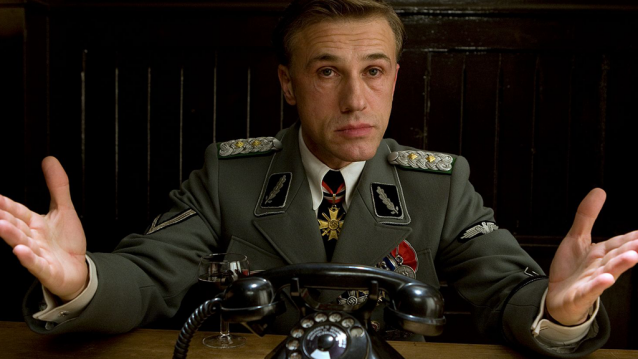 Christoph Waltz no rol do SS Standartenführer Hans Landa, senlleiro vilán de Malditos Bastados