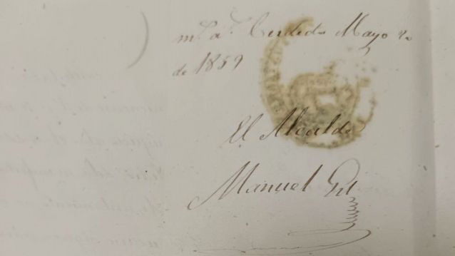 Sinatura de Manuel Xil, alcalde de Cerdedo en 1859