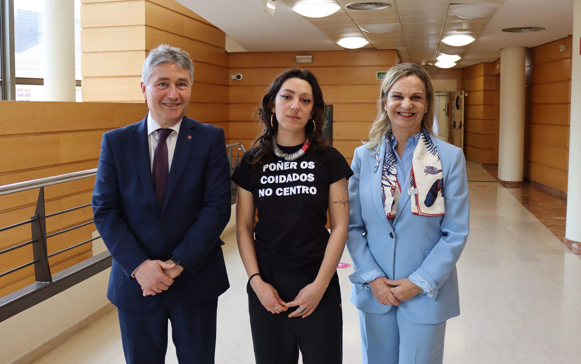 Abraira xunto a Ricardo Cao e María Dolores Fernández