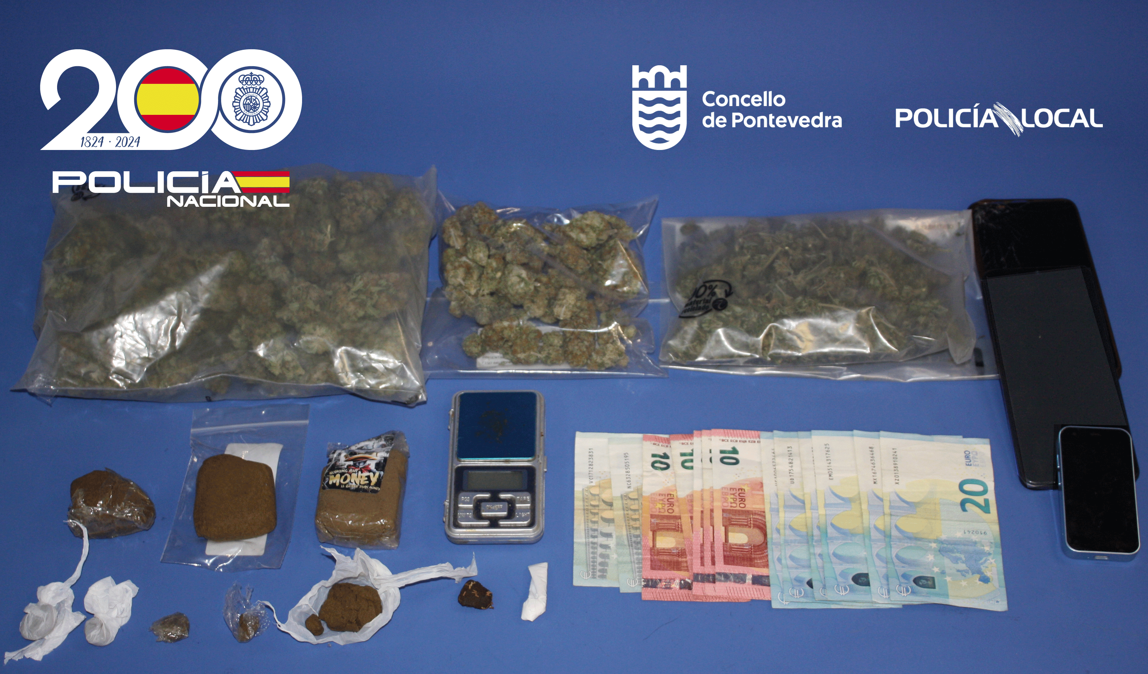 Droga y efectos intervenidos en la operación Crow