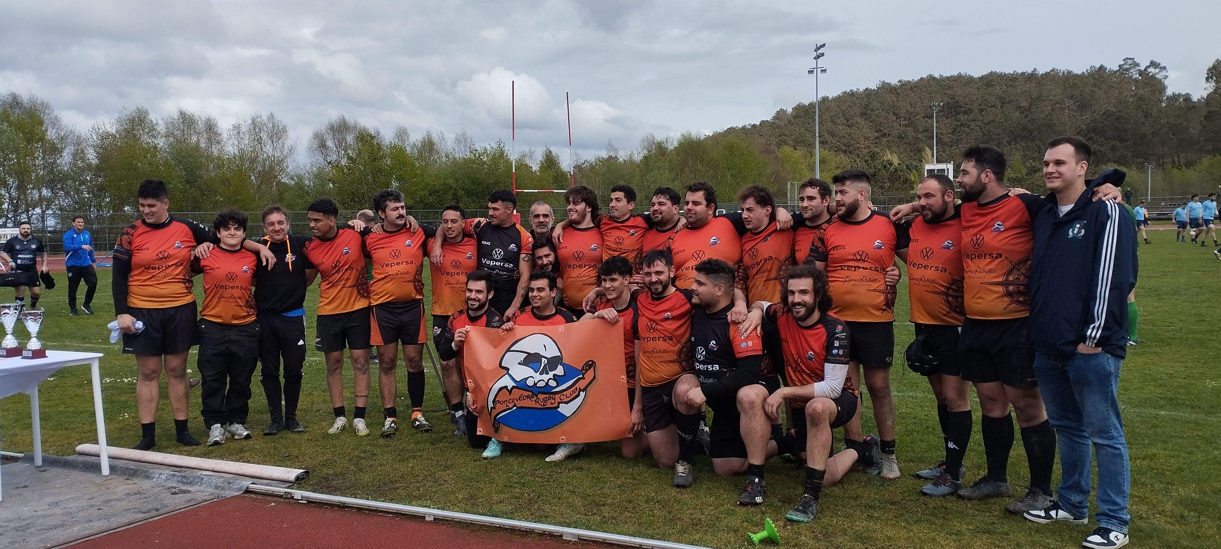 Equipo del Pontevedra Rugby Club en la final por el título de la LGR 2