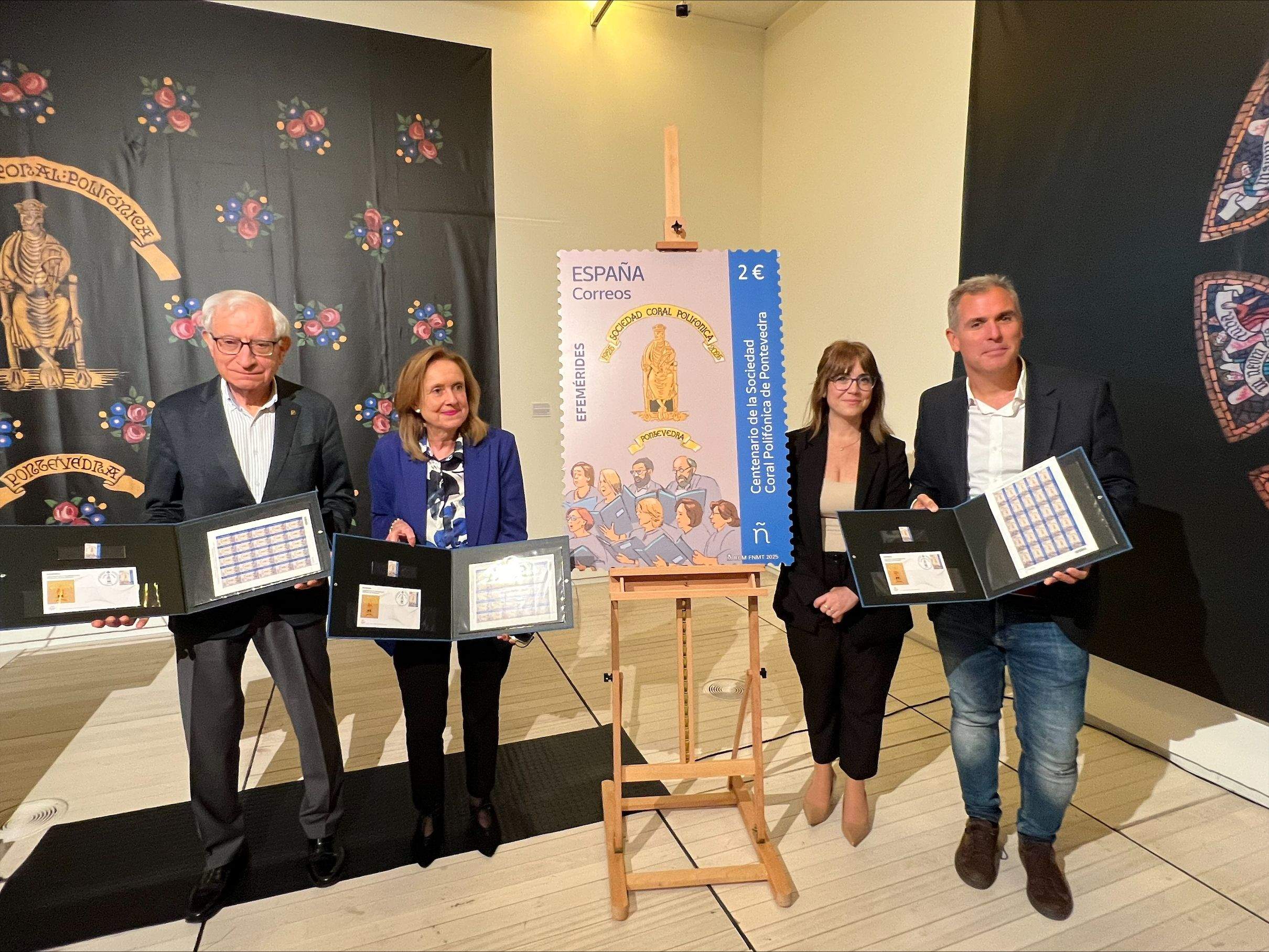 Correos presenta un selo dedicado á Coral Polifónica de Pontevedra