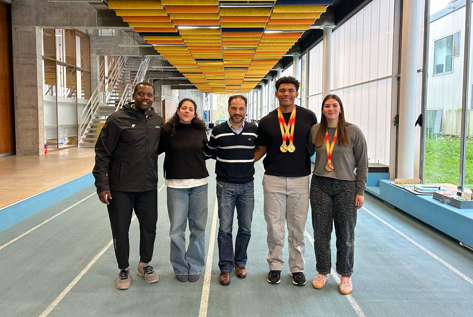 Hugo Casañas e Andrea Capeáns, na Facultade de Ciencias do Deporte