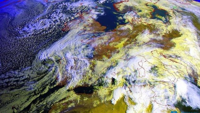 Imaxe do satélite de Meteogalicia este luns 14 de abril de 2025 Imaxe do satélite de Meteogalicia este luns 14 de abril de 2025