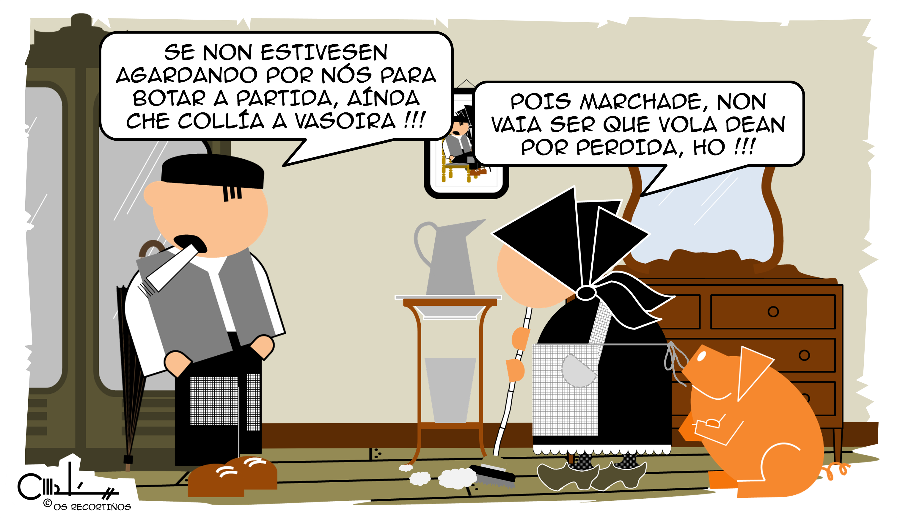 Os Recortiños agardando pola partida