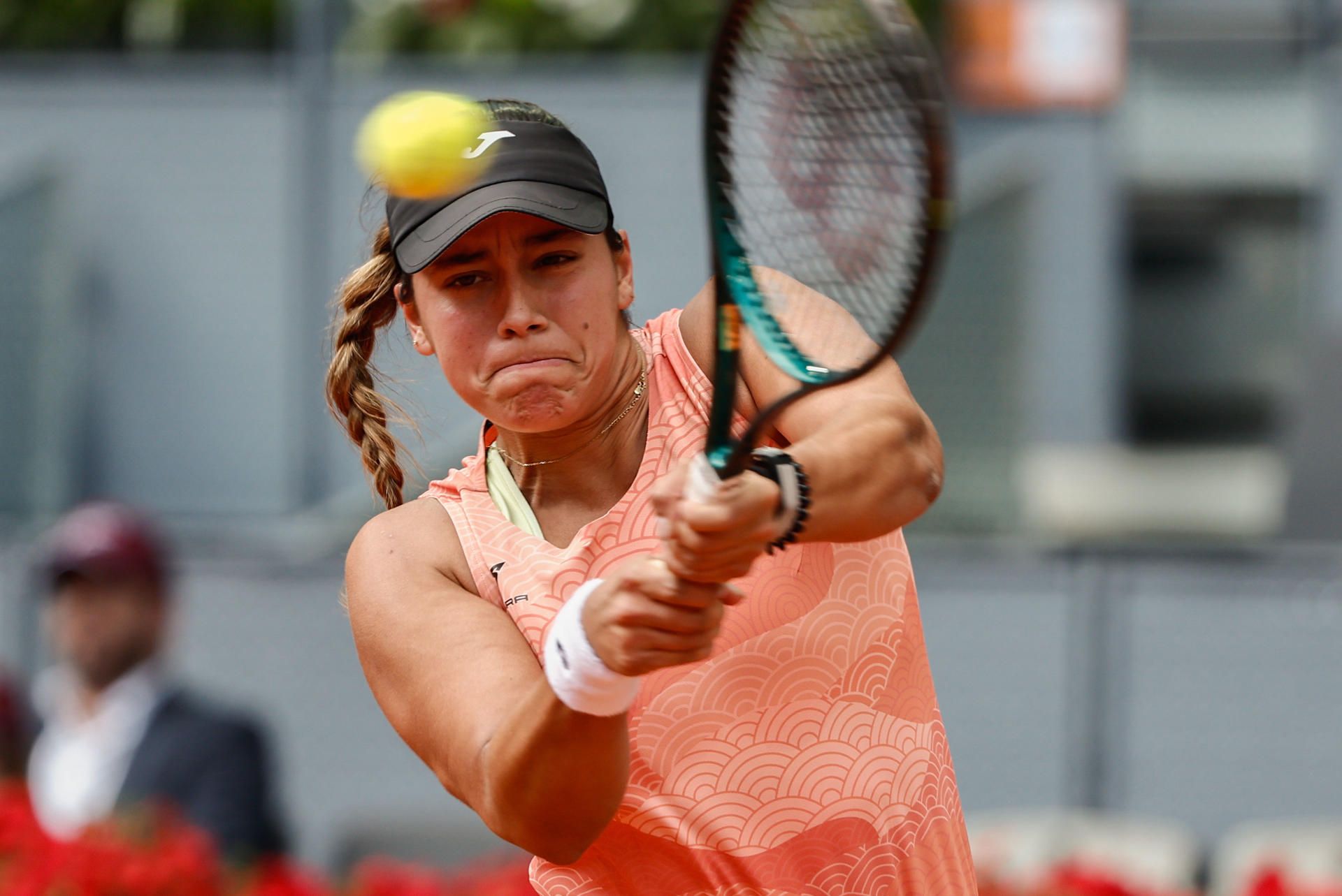 Jéssica Bouzas, na primeira rolda do WTA 1.000 de Madrid