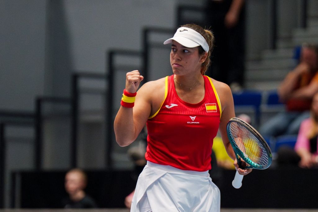 Jéssica Bouzas, nun partido con España na Billie Jean King Cup