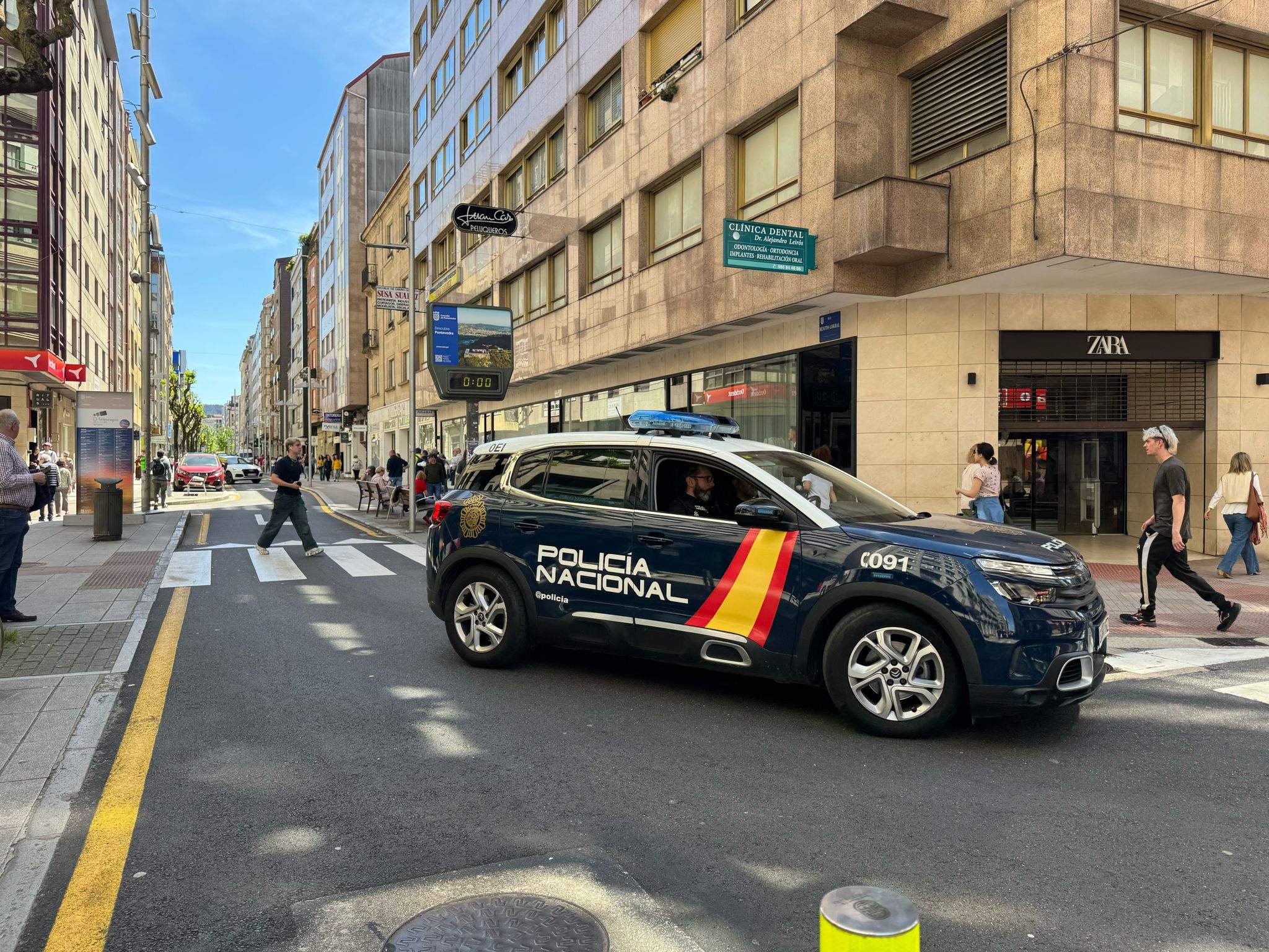 Pontevedra, durante o apagamento xeneralizado da rede eléctrica