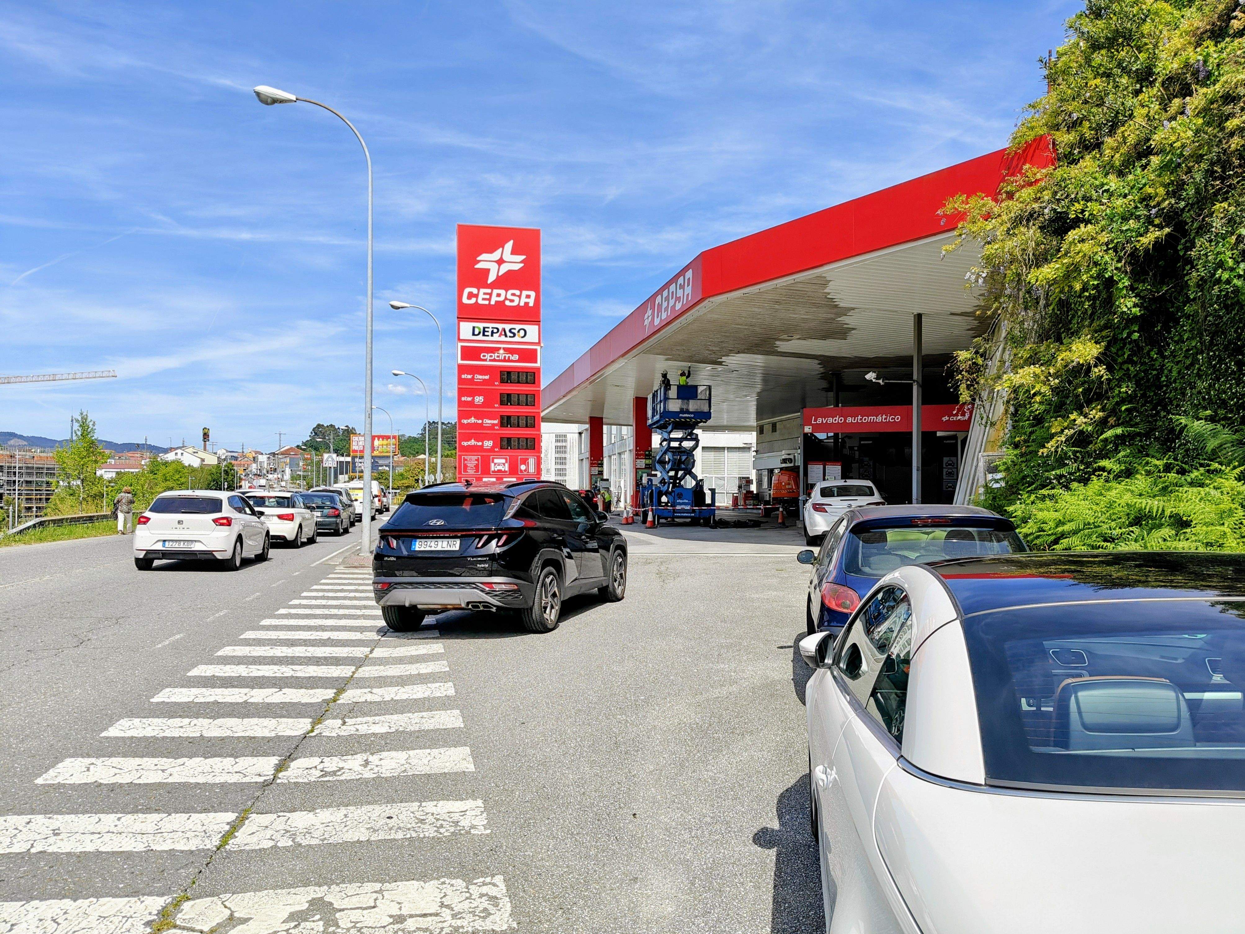 Gasolinera sin servizo durante el apagón Gasolinera sin servizo durante el apagón