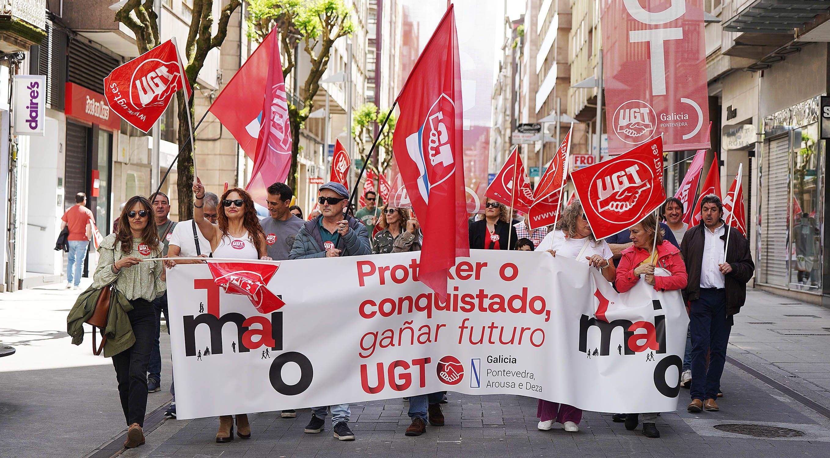 Manifestación de UGT o 1 de maio de 2025