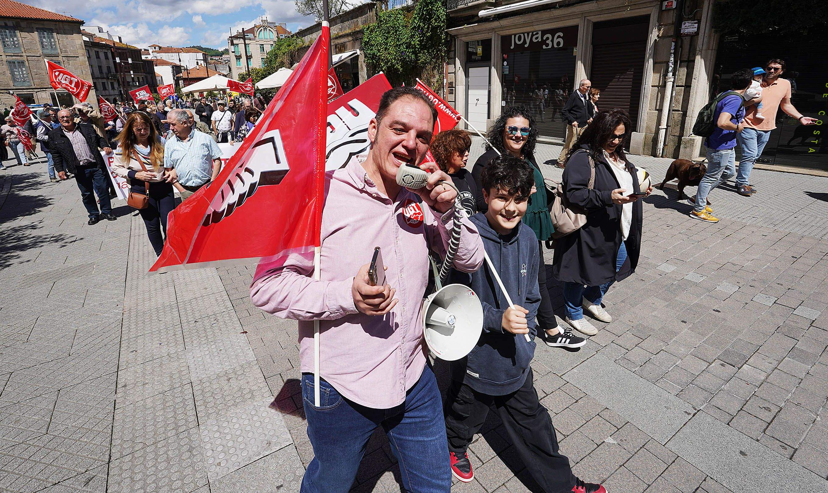 Manifestación de UGT o 1 de maio de 2025