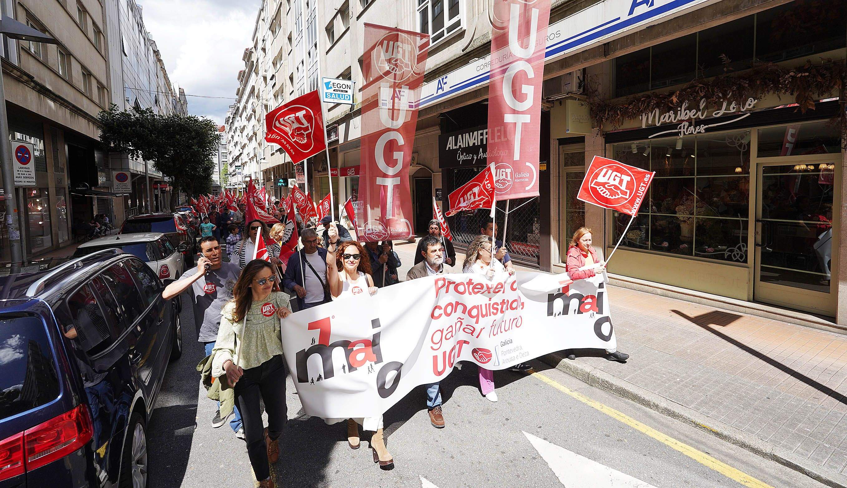 Manifestación de UGT o 1 de maio de 2025