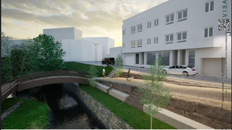 Recreación de la nueva zona de ocio proyectada en la calle Ponte Nova
