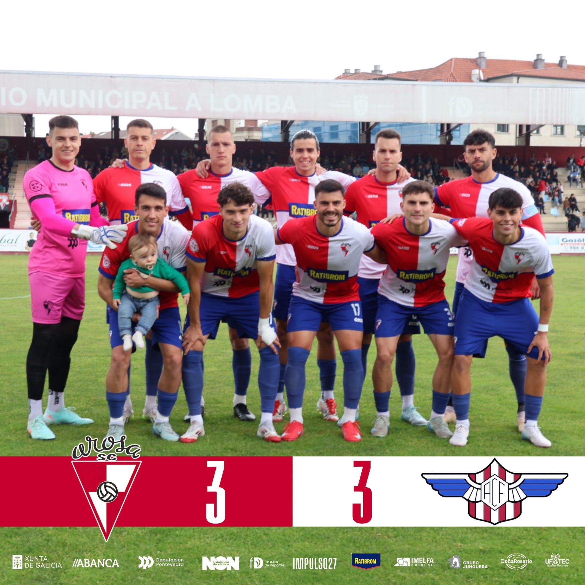 Once del Arosa frente al Alondras