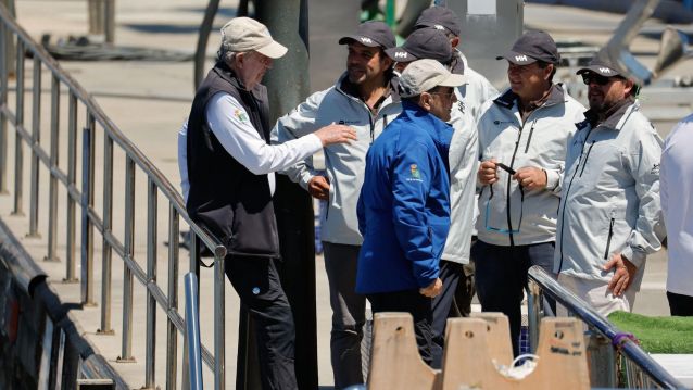 Juan Carlos I en Sanxenxo este viernes 16 de mayo