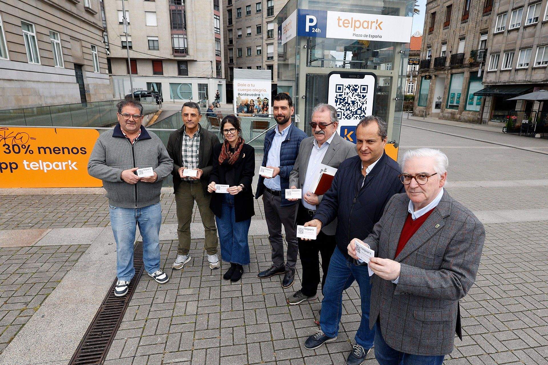 Presentación de los Bonos Telpark para el comercio pontevedrés
