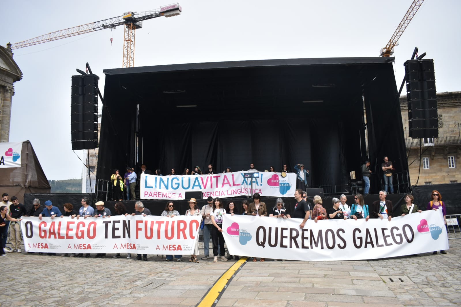 Manifestación de Queremos Galego por las Letras Galegas 2025