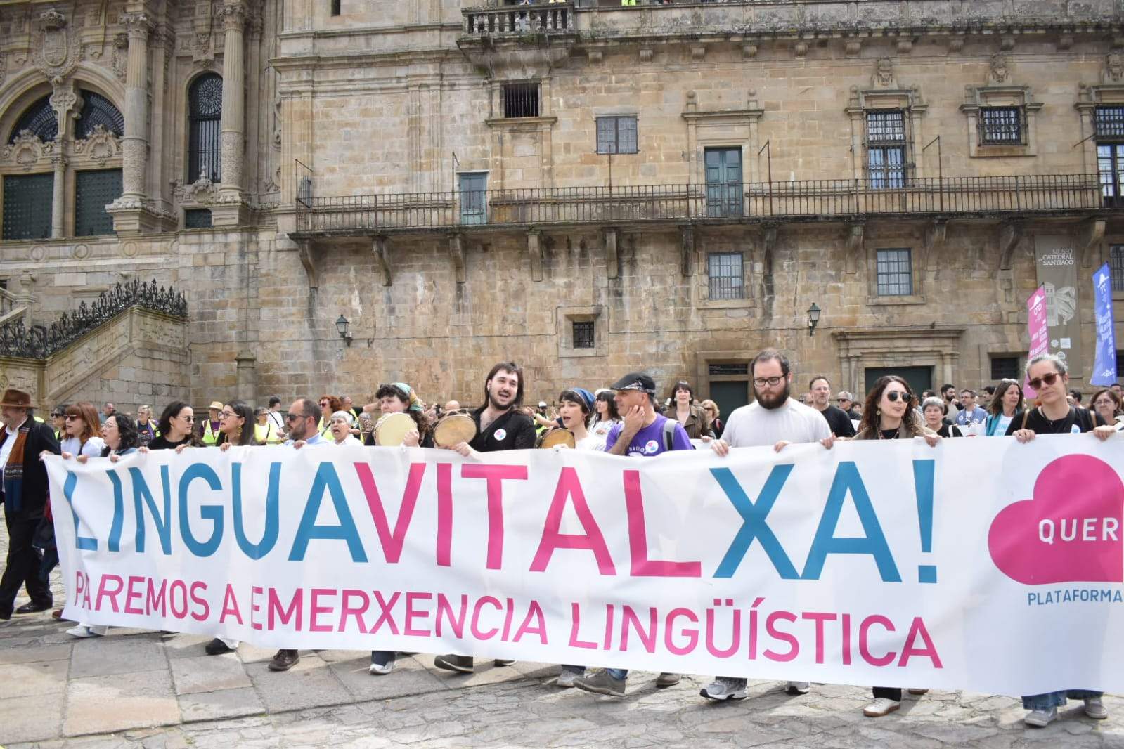 Manifestación de Queremos Galego por las Letras Galegas 2025