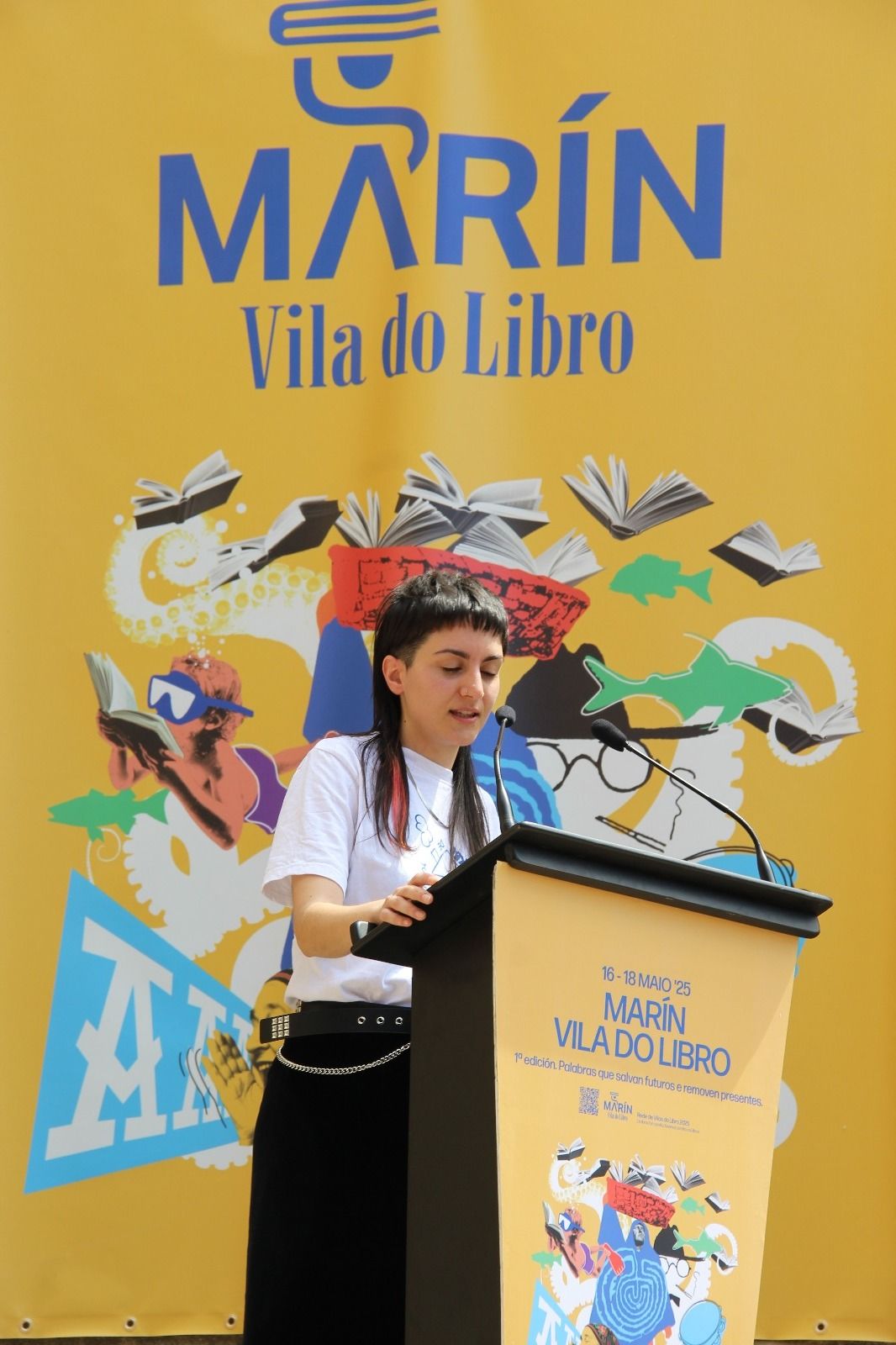 Acto institucional en Marín Vila do Libro por el Día das Letras Galegas