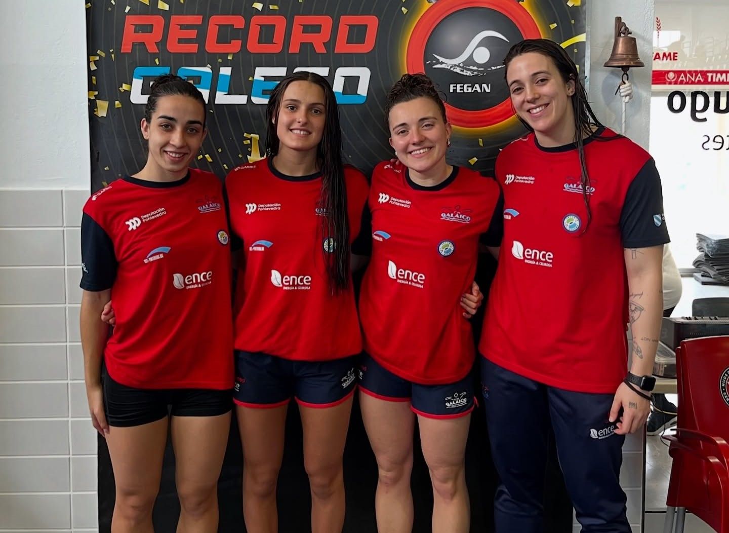 Remuda 4x50 feminina do Galaico que estableceu unha nova marca galega