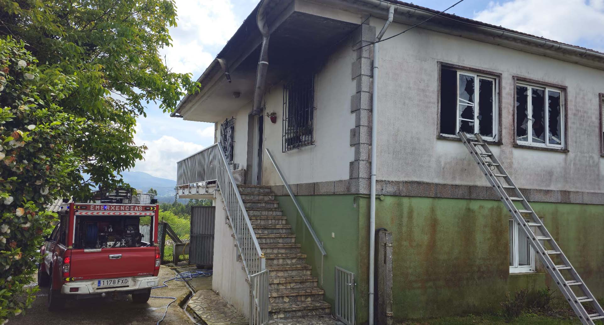 Incendio nunha casa de Cuntis