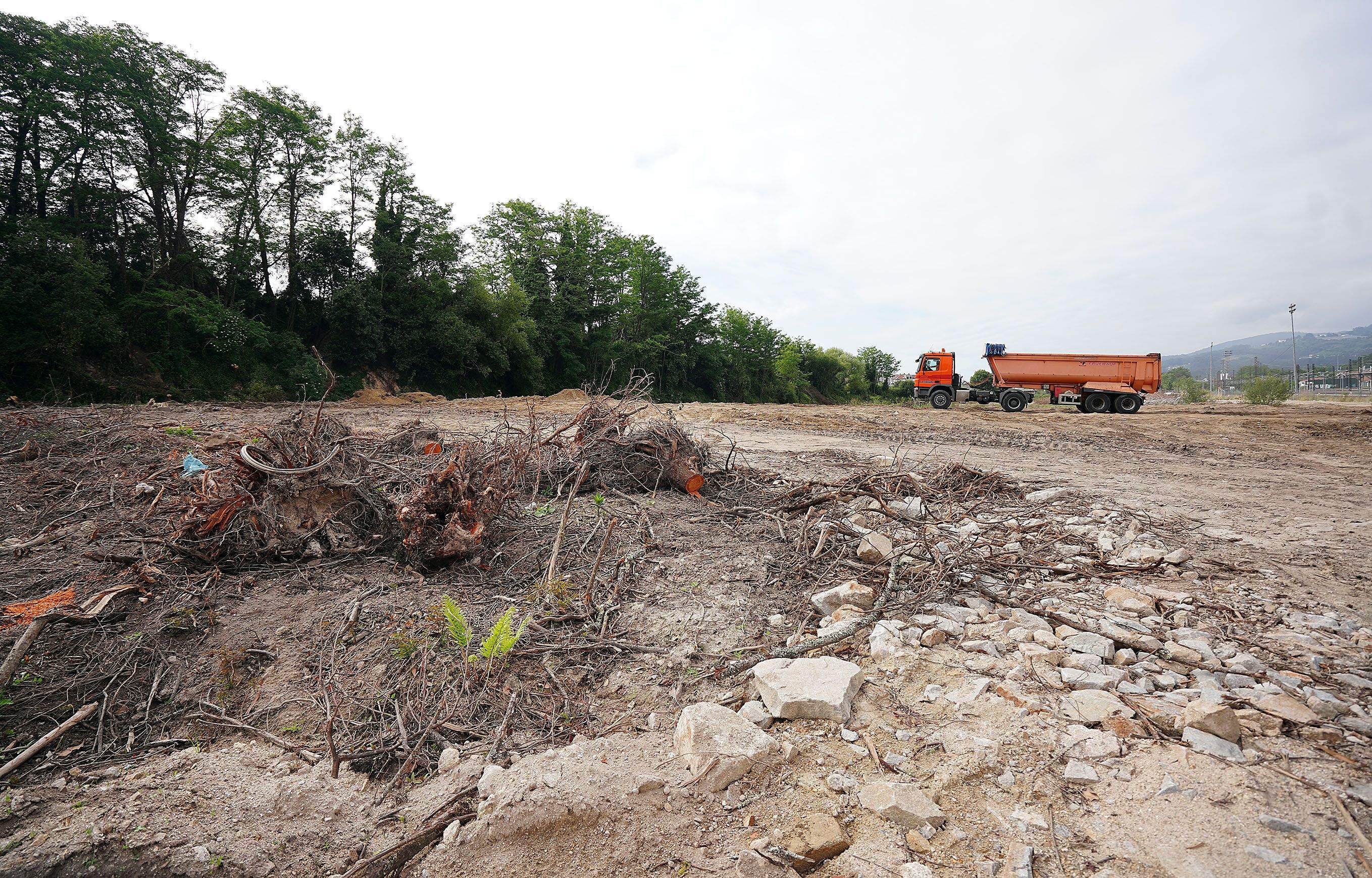 Obras para la creación del Parque da Parda