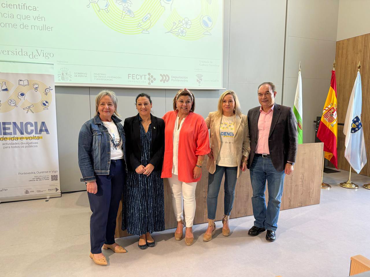 Canda, Rubio, Bastos, Valderrama e Crespo presentan la feria científica 'A ciencia que vén ten nome de muller' Canda, Rubio, Bastos, Valderrama e Crespo presentan la feria científica 'A ciencia que vén ten nome de muller'
