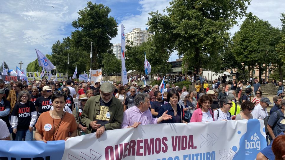 Ana Pontón, en la marcha contra las celulosas de ENCE y ALTRI Ana Pontón, en la marcha contra las celulosas de ENCE y ALTRI