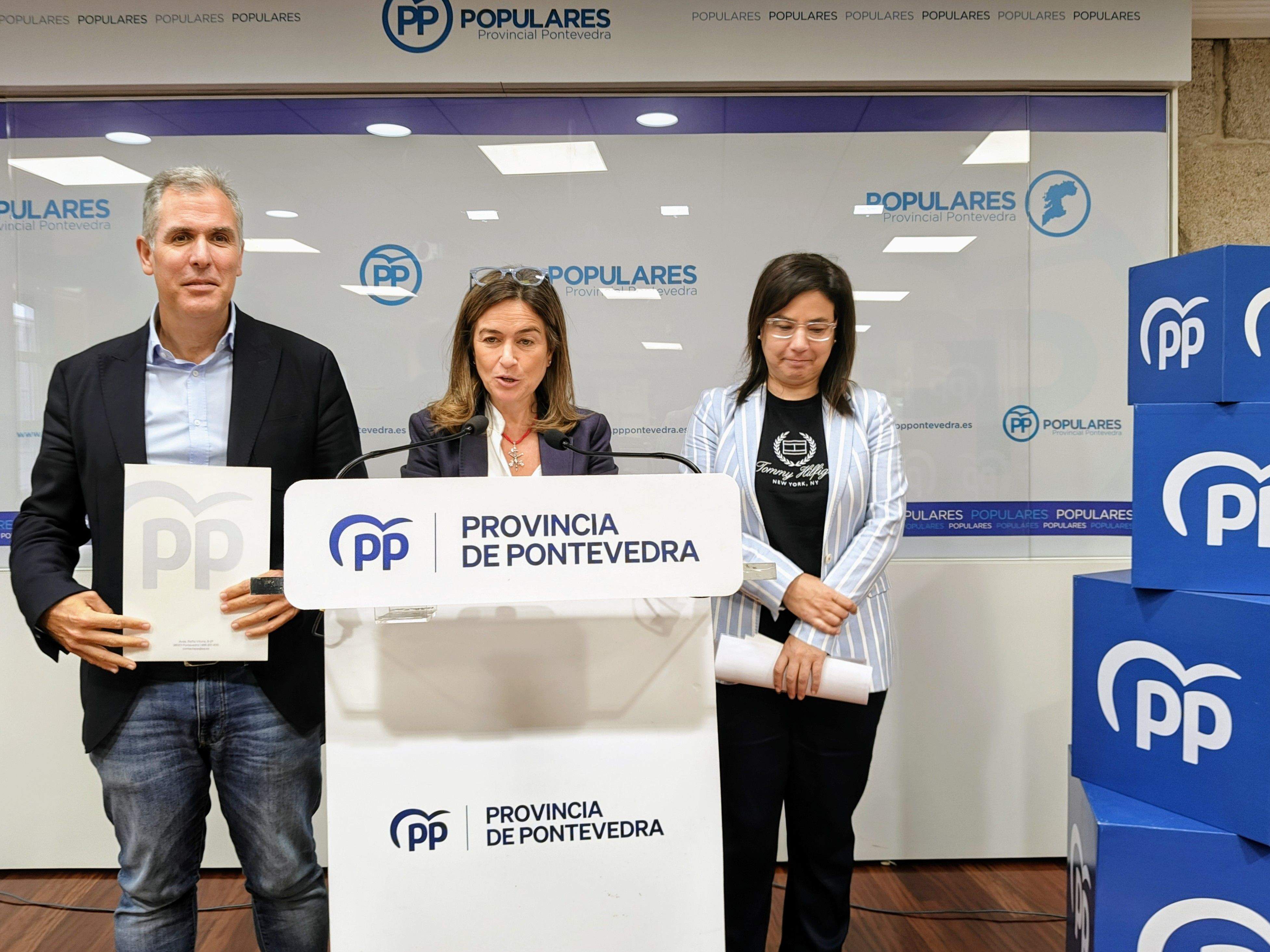 Rafa Domínguez, Pepa Pardo e Ana Vázquez, do PP
