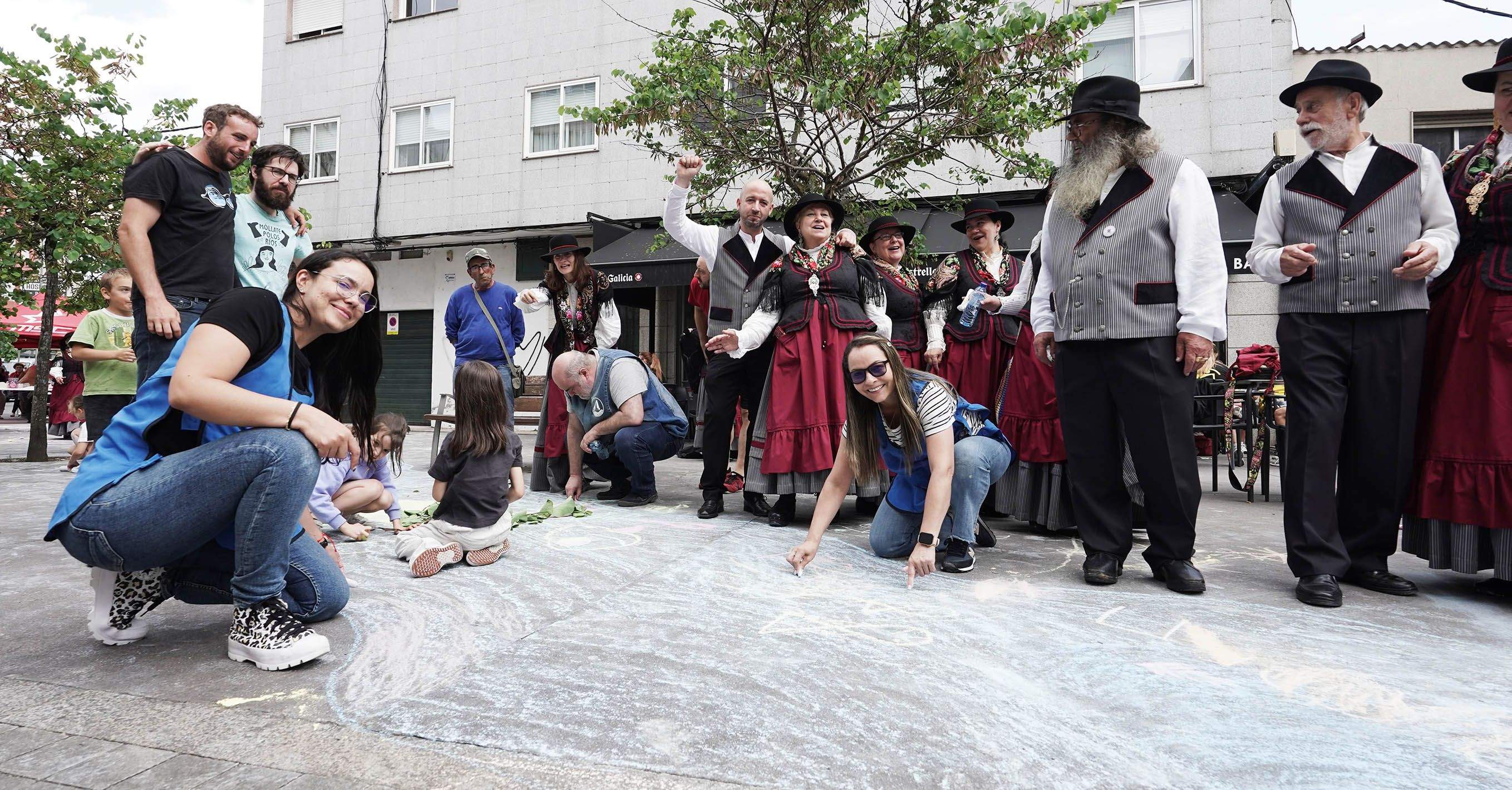 Actividade 'Pintar a traza do río' Valdecorvos