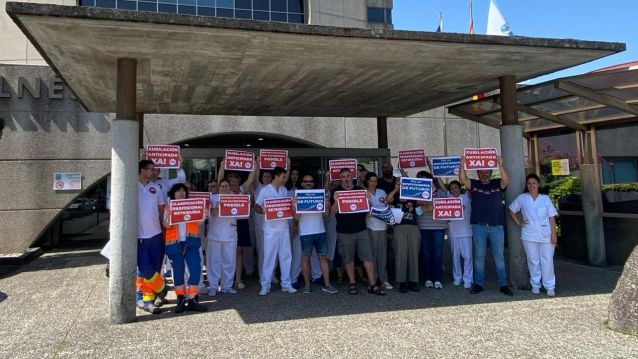 Protesta convocda por CIG Saúde no Hospital do Salnés Protesta convocda por CIG Saúde no Hospital do Salnés