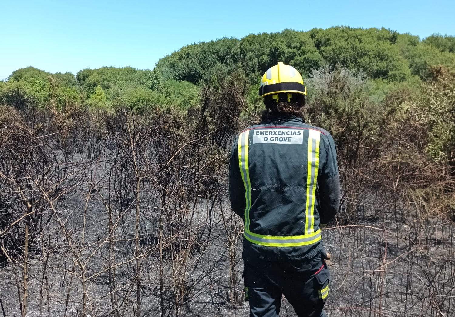 Incendio forestal no lugar de Bodeira