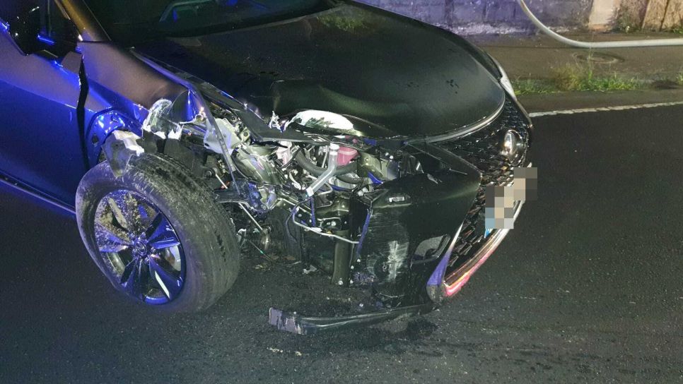 Vehículo implicado en el accidente en Castrelo Vehículo implicado en el accidente en Castrelo