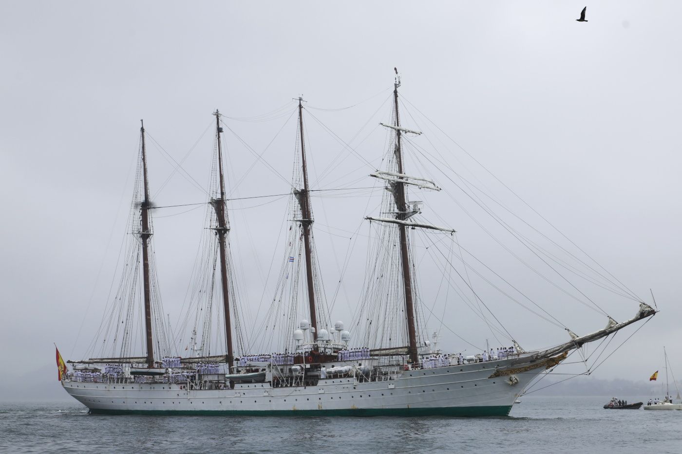 Llegada del buque escuela Juan Sebastián de Elcano a Marín con la Princesa Leonor a bordo
