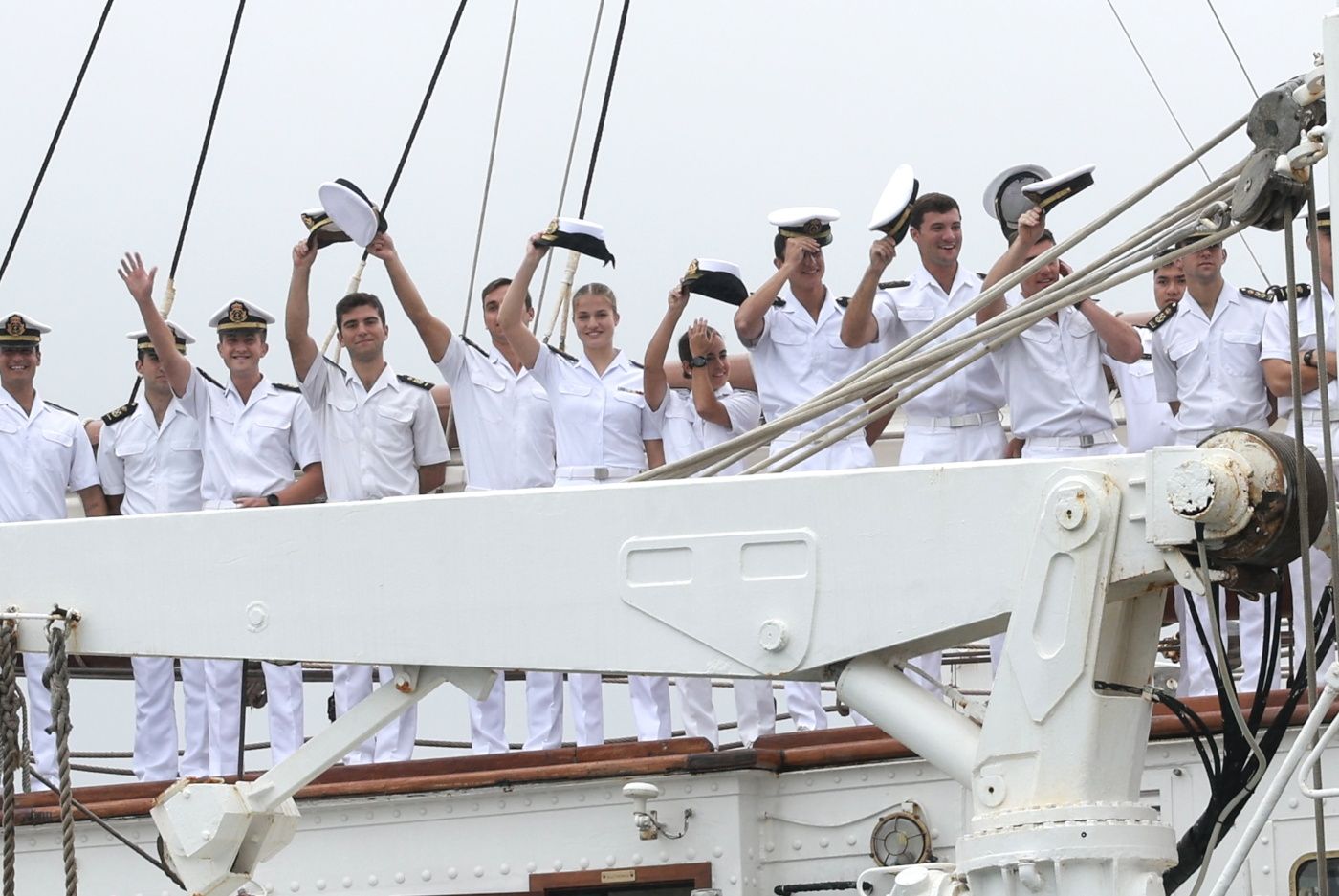 Llegada del buque escuela Juan Sebastián de Elcano a Marín con la Princesa Leonor a bordo