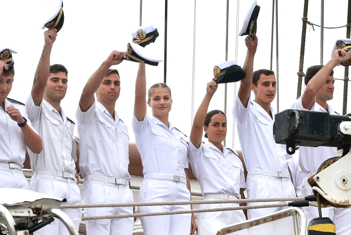 Llegada del buque escuela Juan Sebastián de Elcano a Marín con la Princesa Leonor a bordo