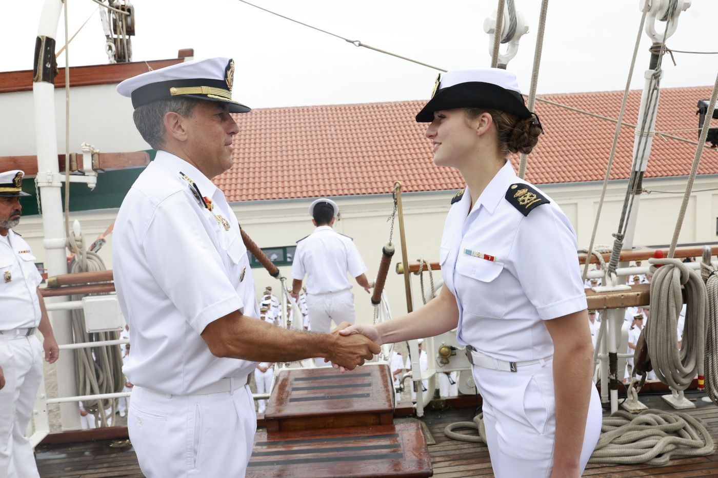 Llegada del buque escuela Juan Sebastián de Elcano a Marín con la Princesa Leonor a bordo
